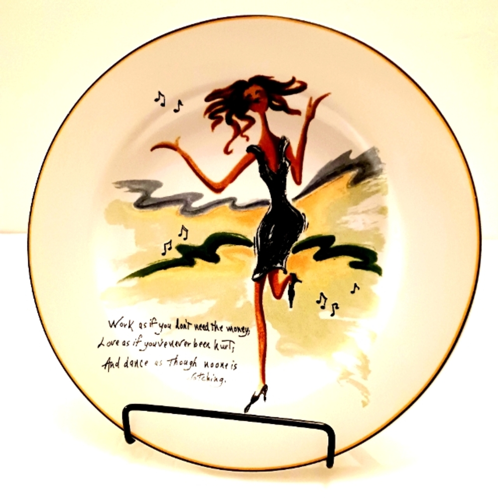 Three Glamour Girls Stoneware Plates by The Sakura Table